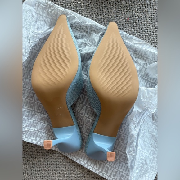 Steve Madden Brianne Denim Pointed Stiletto Mules, Size 9 brand new with box - Picture 11 of 16